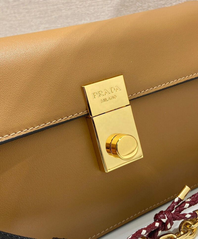 Prada Soft Sound Small Leather Shoulder Bag With Charms 1BD379